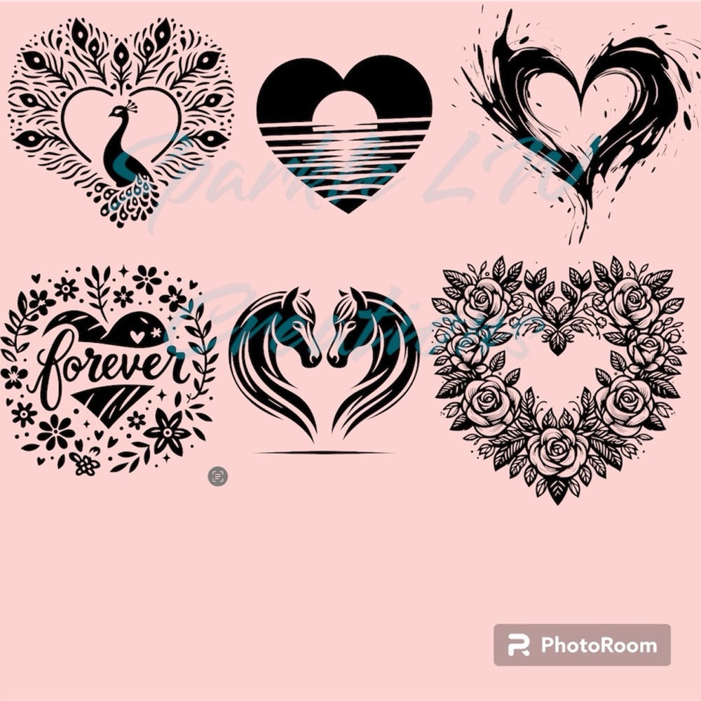 Valentines Day Heart Custom Design on T-shirt 6 designs available